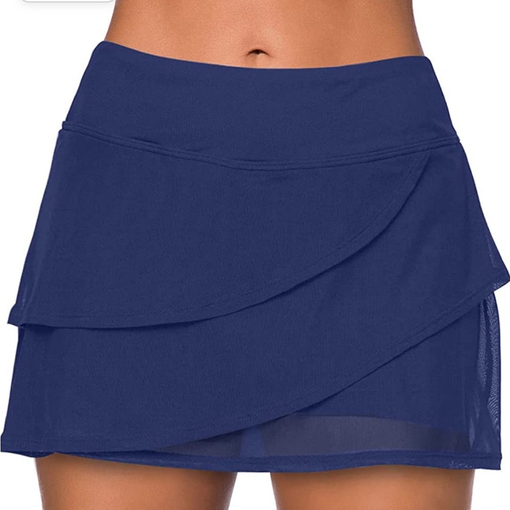 NWT Women's Waistband Swimdress Ruffle Swim Skirt Swimsuit Bottom